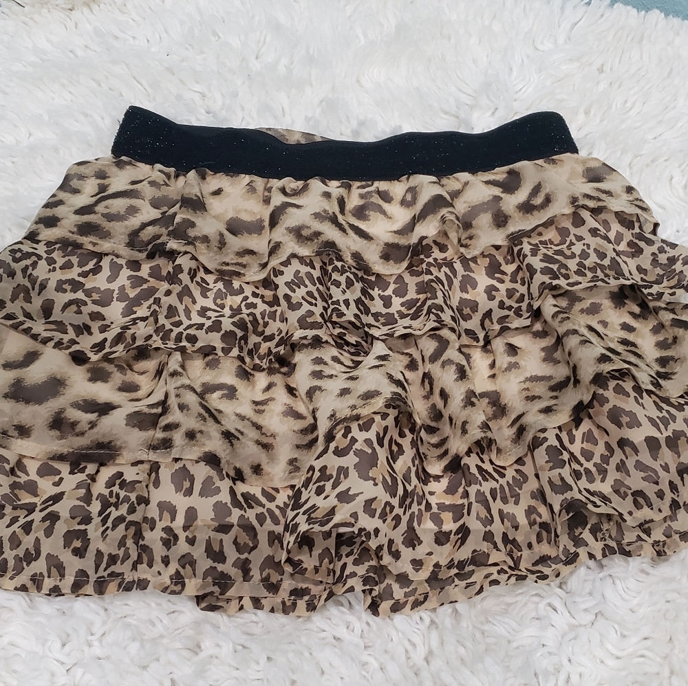Girls Animal Print Ruffle Skirt, Size 7/8